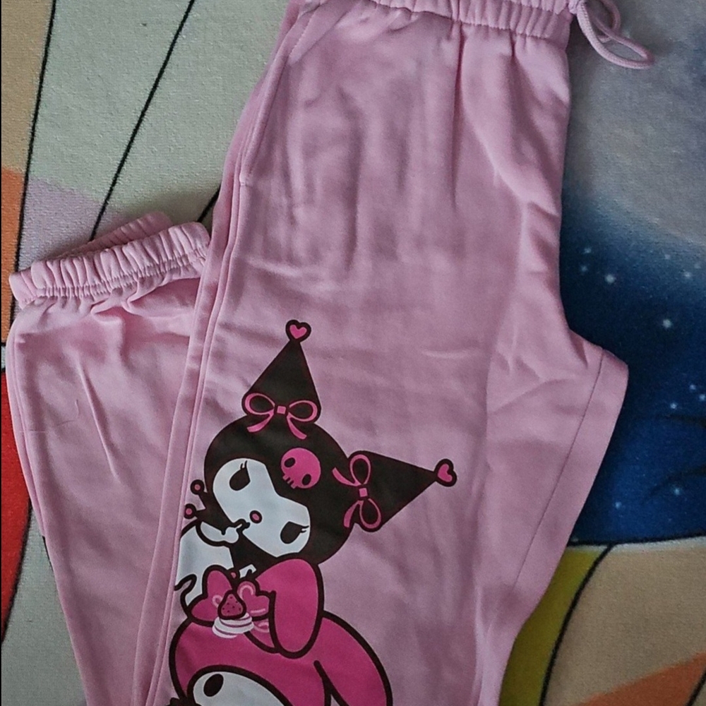 Hello Kitty Womens Valentines Joggers - Pink